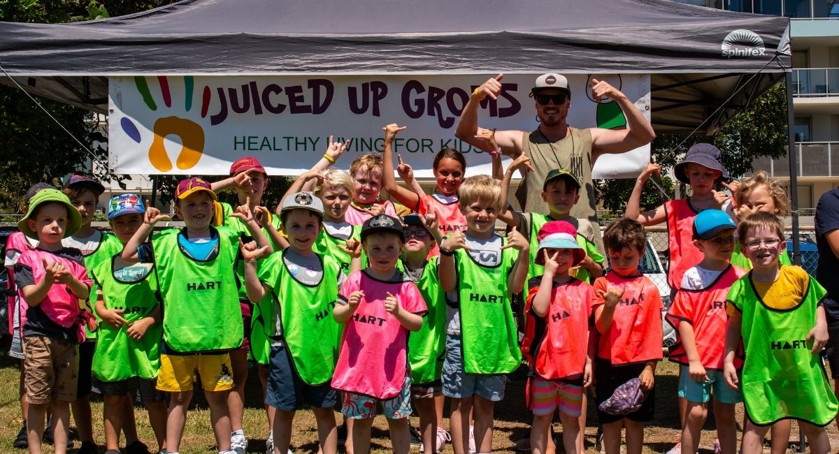Group of kids at Juice Up Groms sports camp