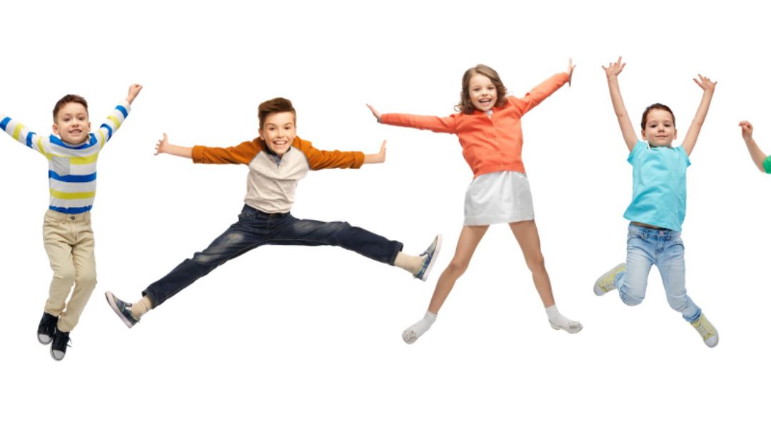 Kids jumping in air to depict emotional growth courses at Keys to Potential, Sunshine Coast